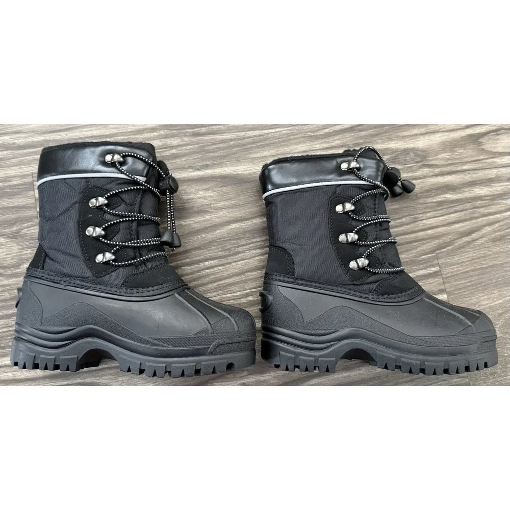 Kids Unisex Preschool Winter Snow‎ Boots Size 12 Black New Cozy Warm